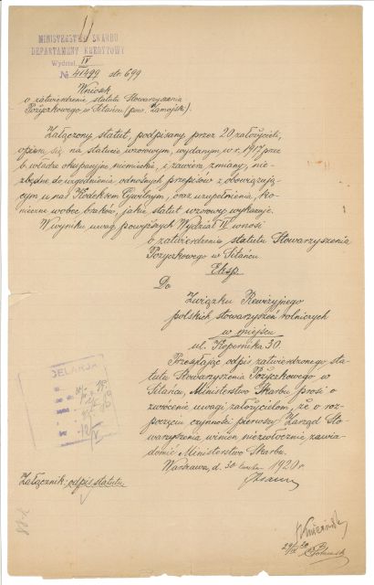 Zdjęcie Statutu Stowarzyszenia Pożyczkowego