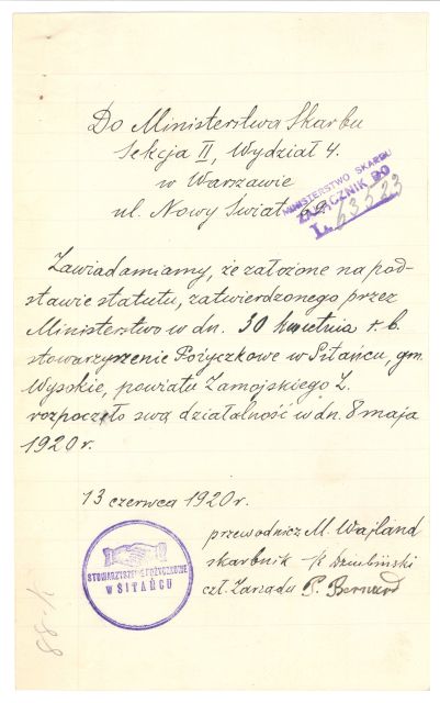 Zdjęcie Statutu Stowarzyszenia Pożyczkowego