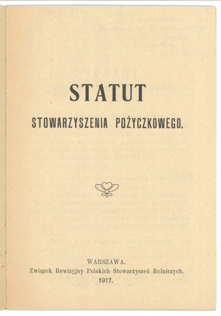Zdjęcie Statutu Stowarzyszenia Pożyczkowego