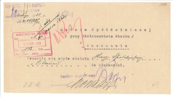 Zdjęcie Statutu Stowarzyszenia Pożyczkowego
