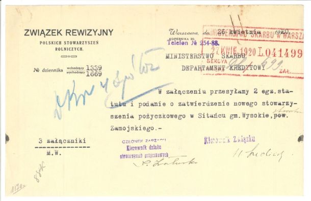 Zdjęcie Statutu Stowarzyszenia Pożyczkowego